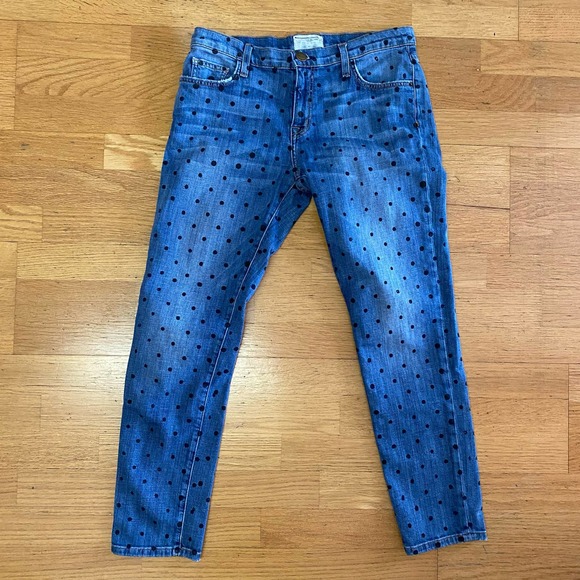 Current/Elliott The Fling Polka Dot Granola Boyfriend Coastal Jea… - Picture 3 of 8